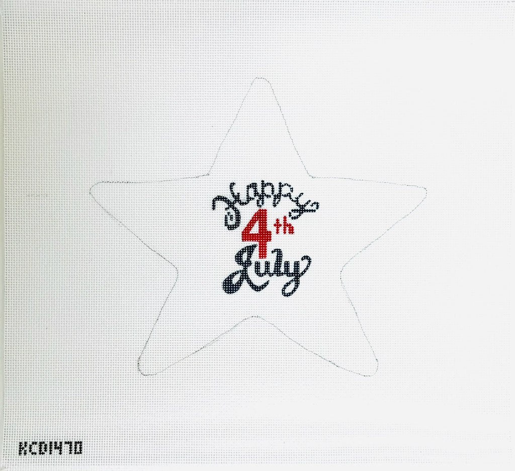 Happy 4th of July Star Canvas - KC Needlepoint