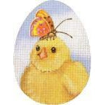 Butterfly Chick Needlepoint Canvas - KC Needlepoint