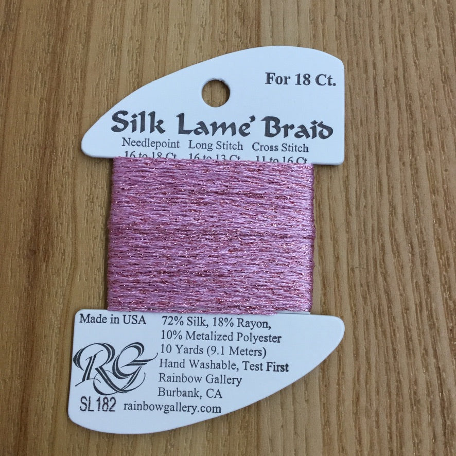 Silk Lamé Braid SL182 Chateau Rose - KC Needlepoint