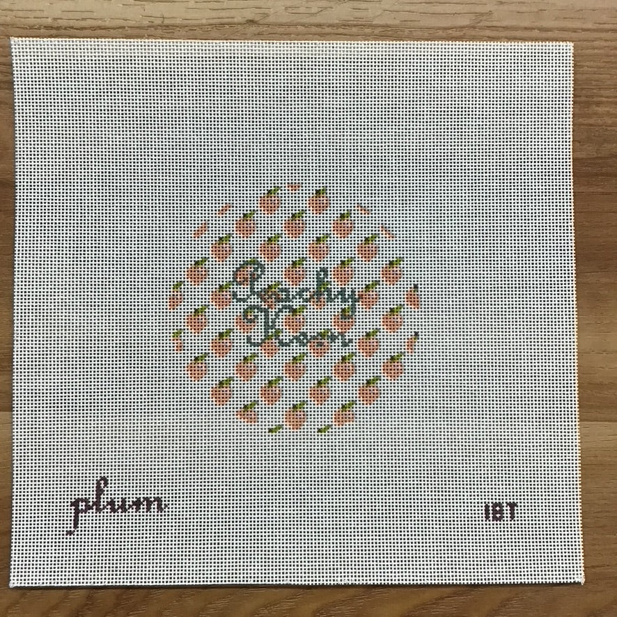Peachy Keen Round Canvas - KC Needlepoint
