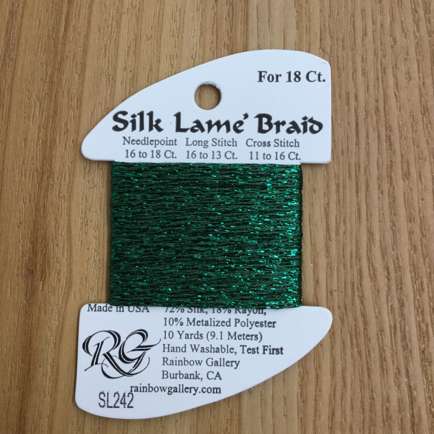 Silk Lamé Braid SL242 Peacock Green - KC Needlepoint