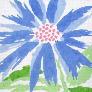 Blue Splash Flower Canvas - KC Needlepoint