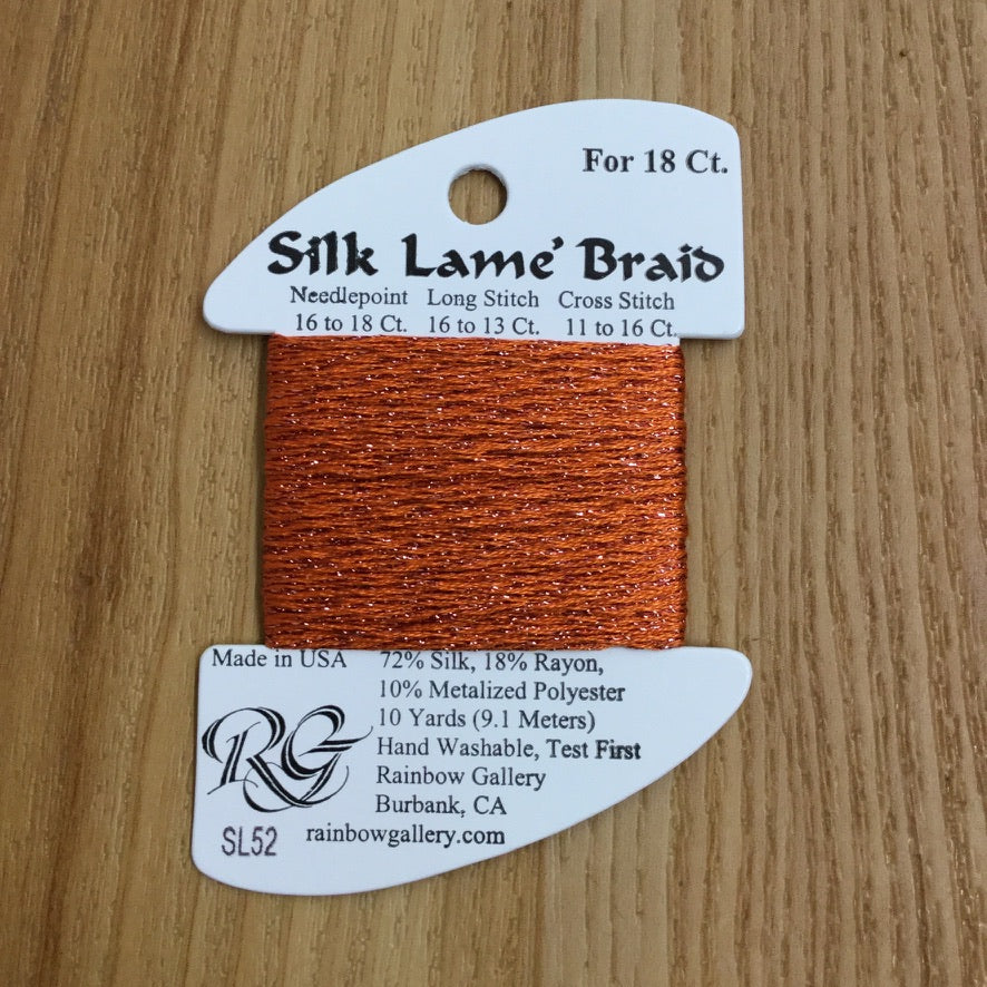 Silk Lamé Braid SL52 Pumpkin - needlepoint