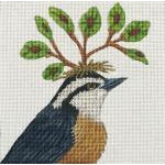 Red Nuthatch Needlepoint Canvas - KC Needlepoint