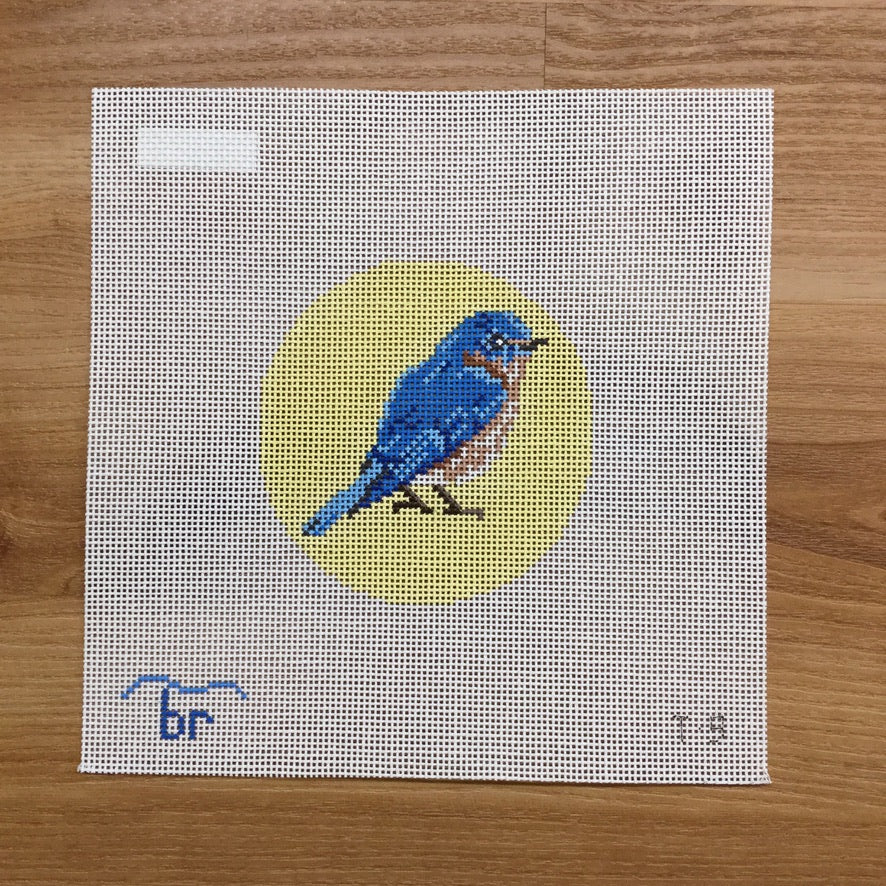 Bluebird Needlepoint Round - needlepoint