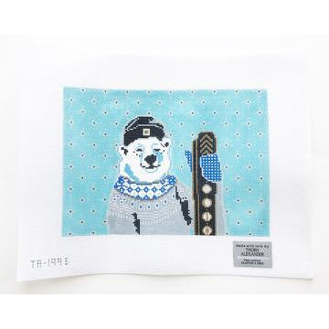Maggie the Polar Bear Canvas - KC Needlepoint
