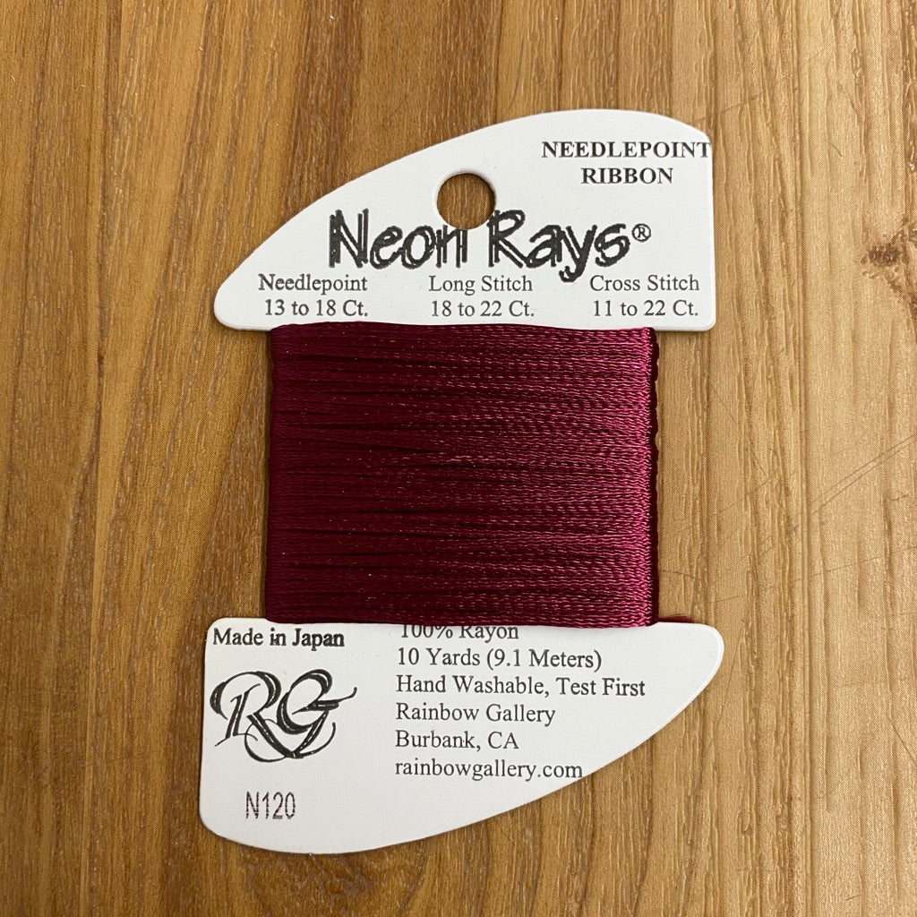 Neon Rays N120 Merlot - KC Needlepoint