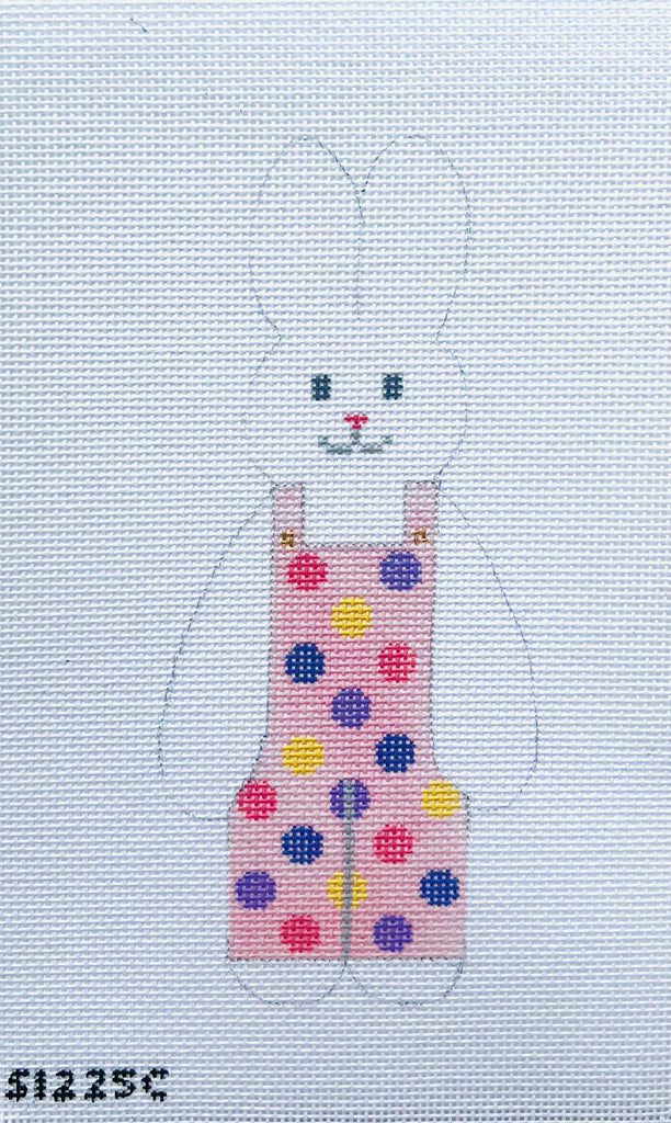 Polka Dot Bunny Needlepoint Canvas - KC Needlepoint
