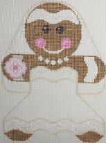 Mini Gingerbread Bride Canvas - KC Needlepoint