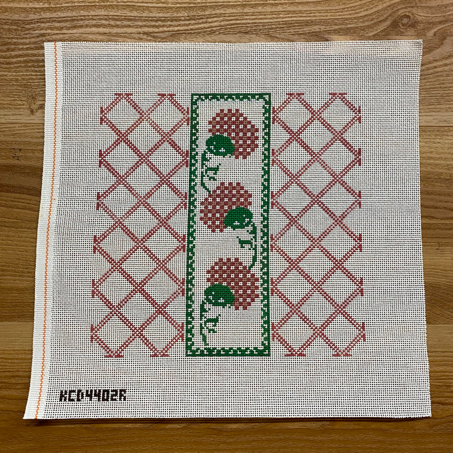 Gingham Blooms Canvas - KC Needlepoint