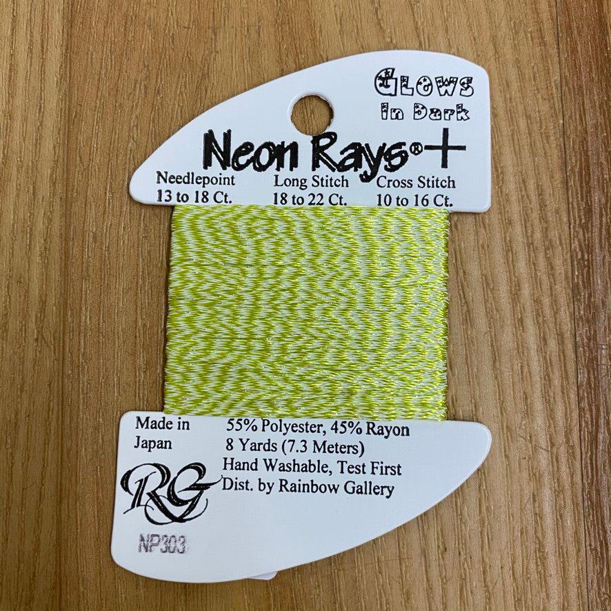 Neon Rays+ NP303 Glow in the Dark Green - KC Needlepoint