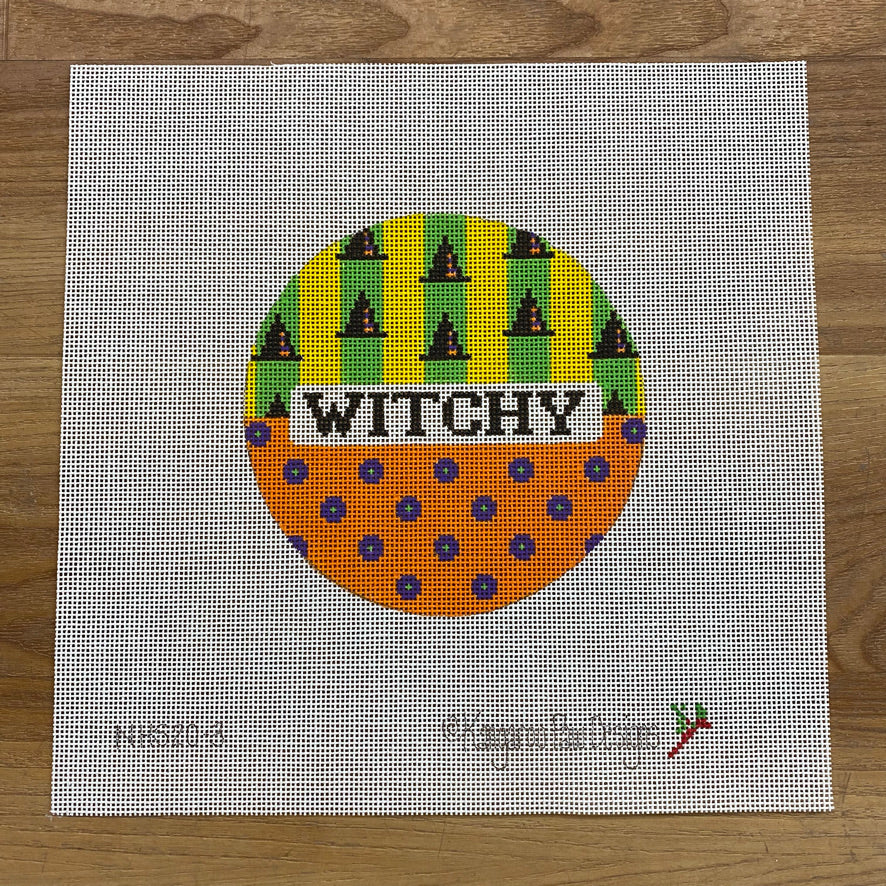 Witchy Round Canvas - KC Needlepoint