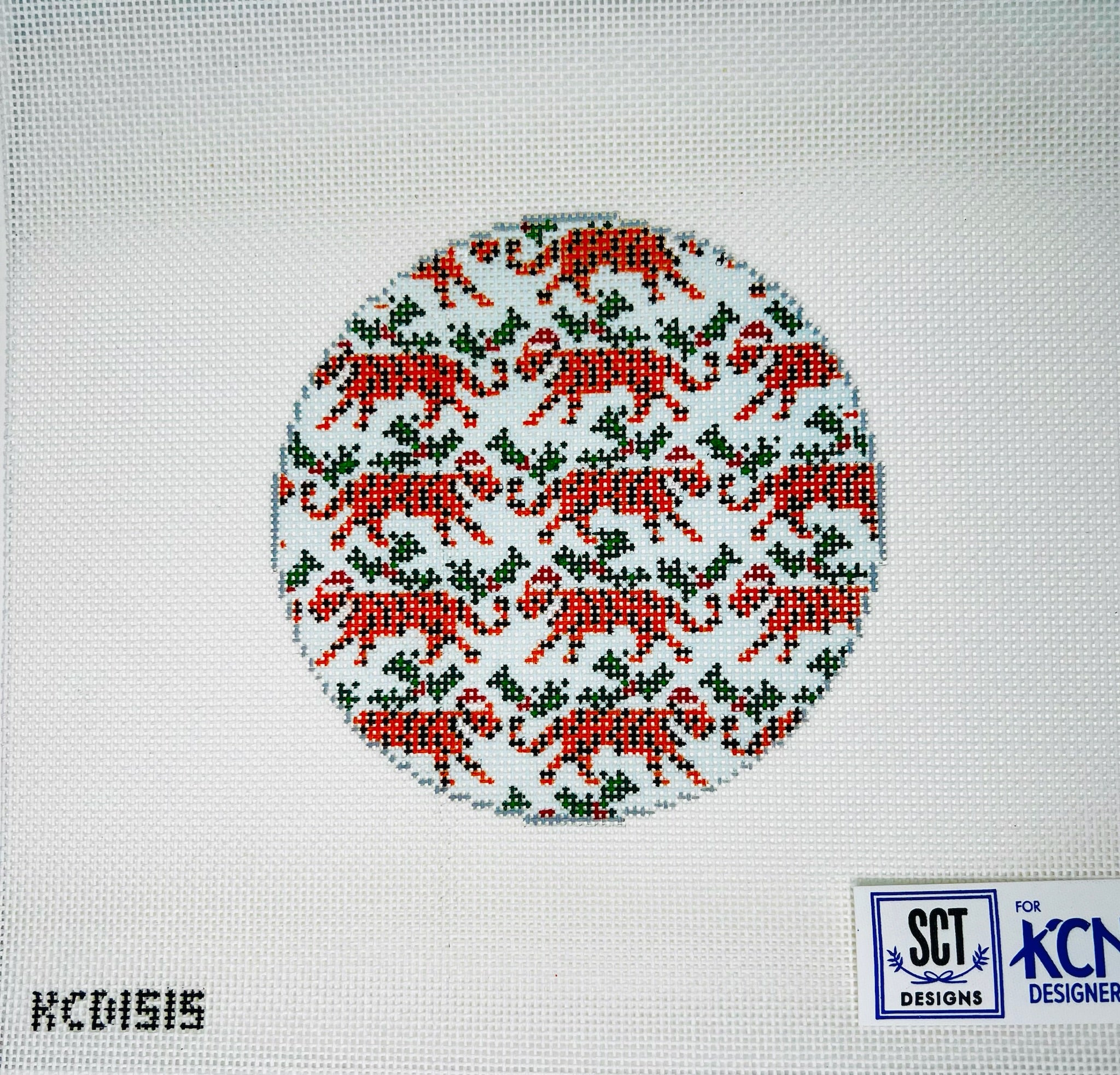 Mini Tiger Round Canvas - KC Needlepoint