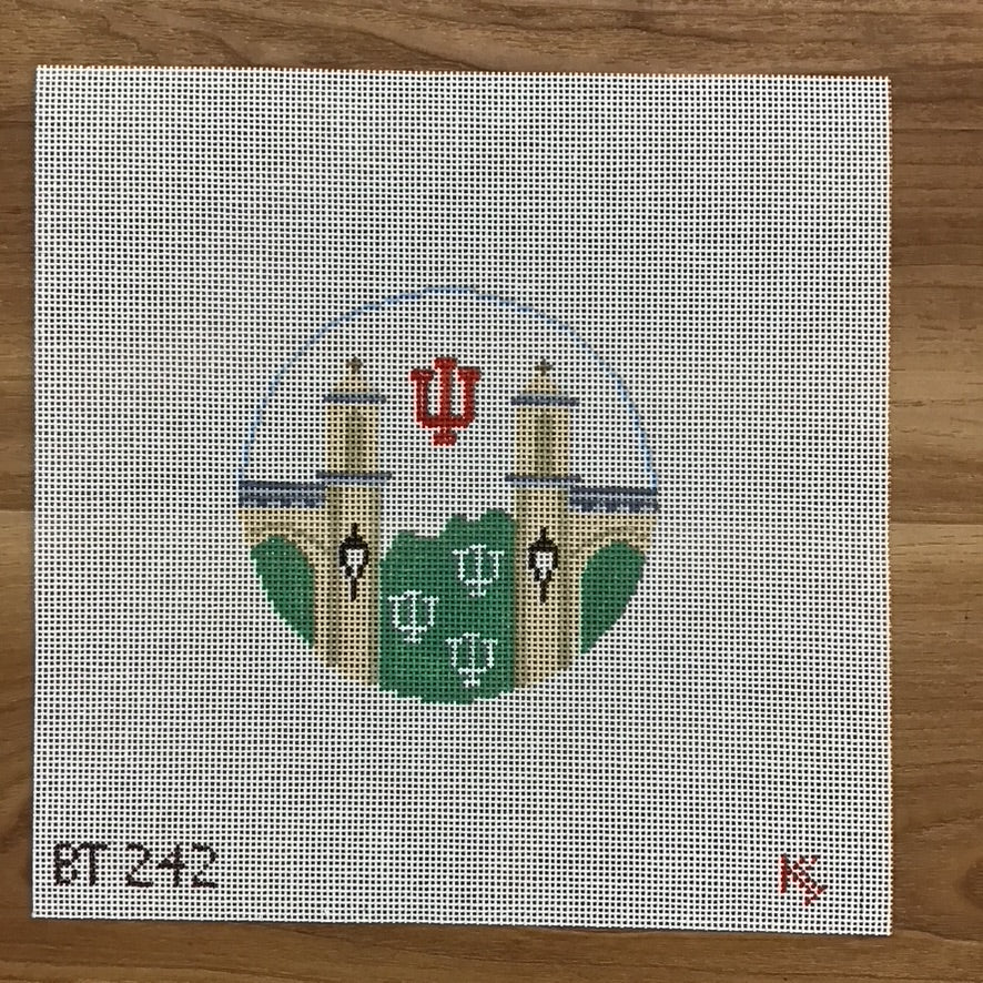Indiana University Round Canvas - KC Needlepoint