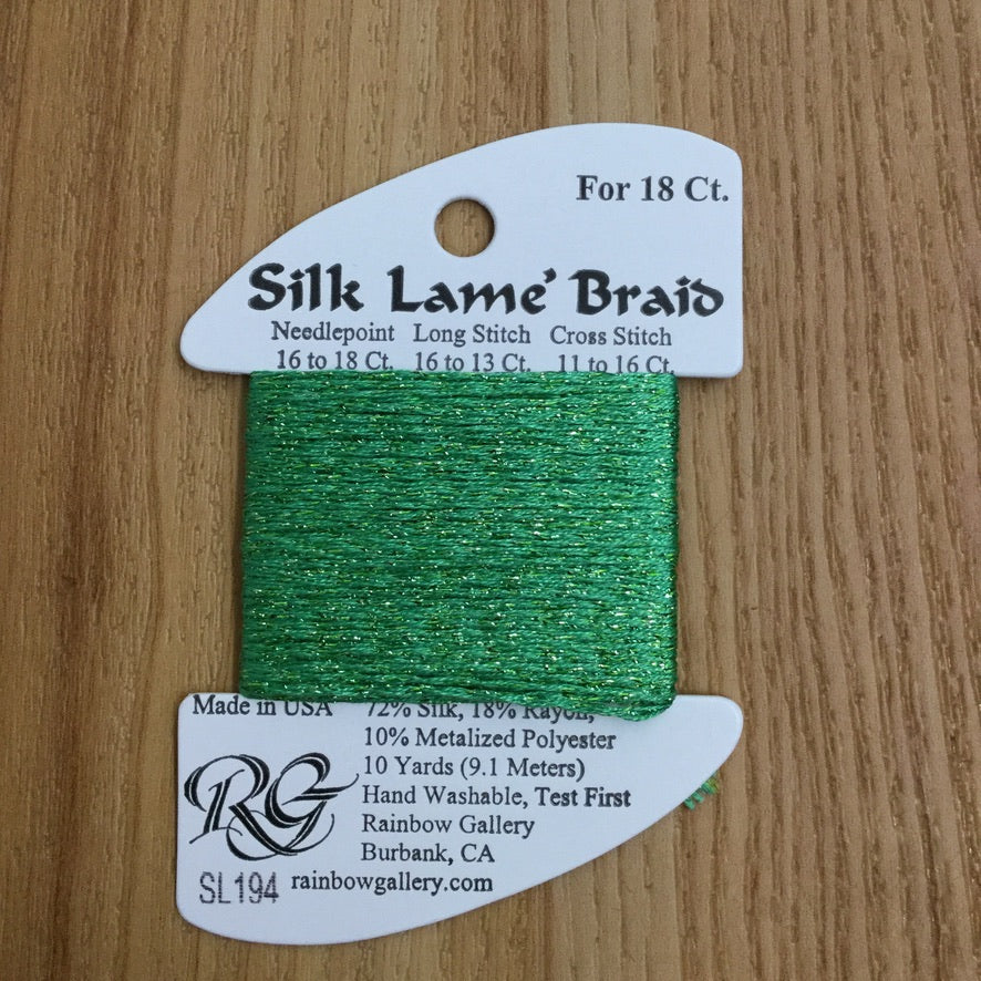 Silk Lamé Braid SL194 Greenbriar - needlepoint