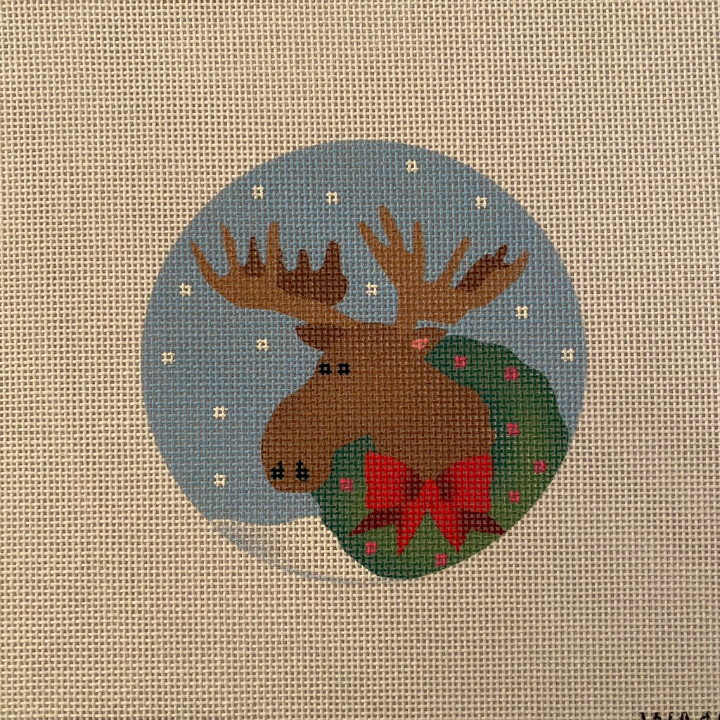 Murray the Moose Ornament Canvas - KC Needlepoint