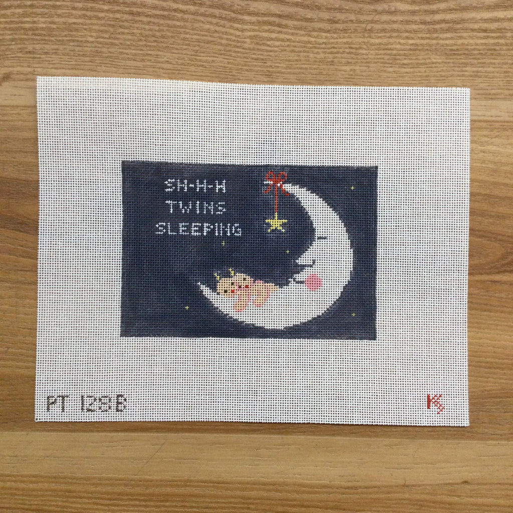 Shhh Twins Sleeping Canvas - KC Needlepoint