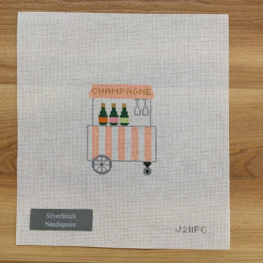 Champagne Cart Canvas - KC Needlepoint