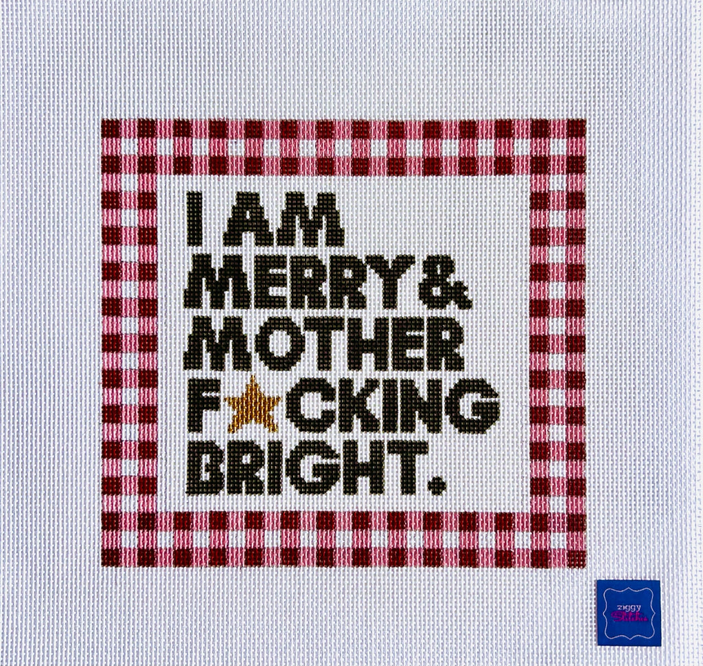 Merry and Bright Gingham Canvas - KC Needlepoint