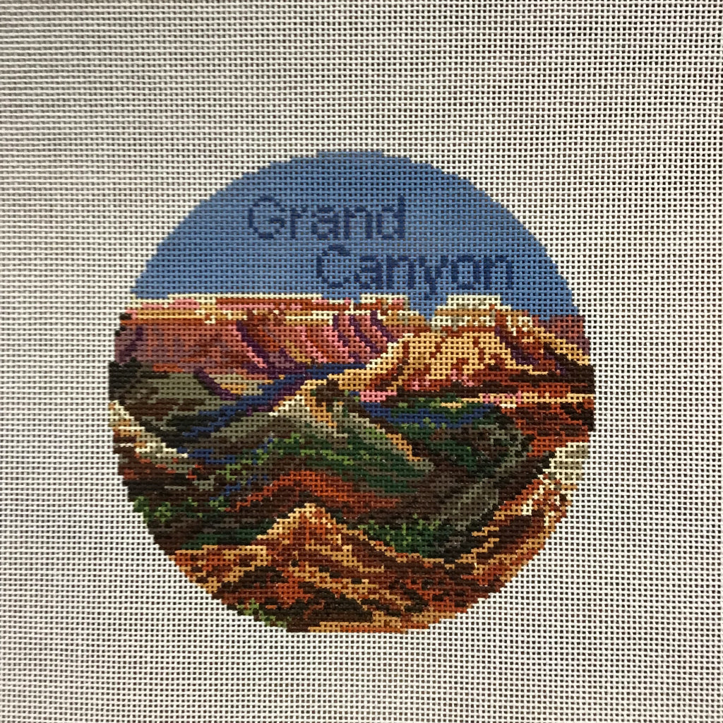Grand Canyon Travel Round Canvas - KC Needlepoint