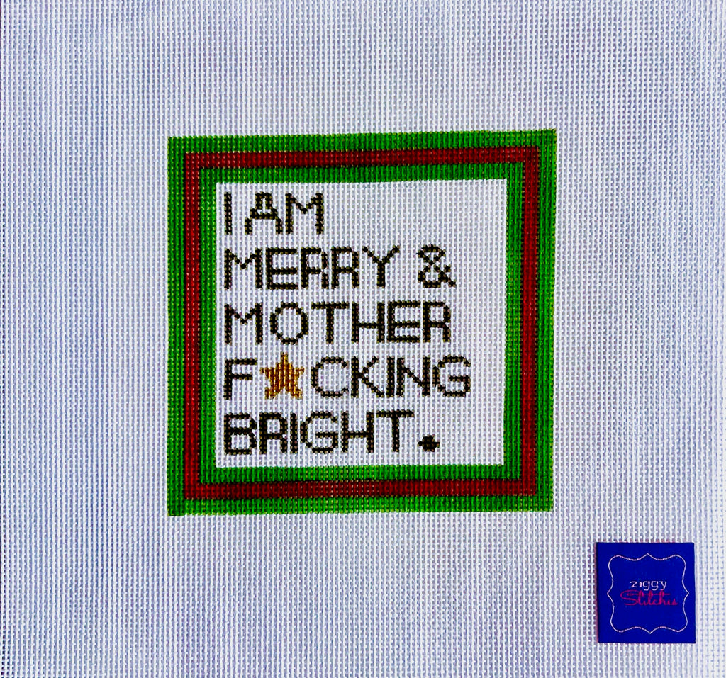 Merry and Bright Stripe Canvas - KC Needlepoint