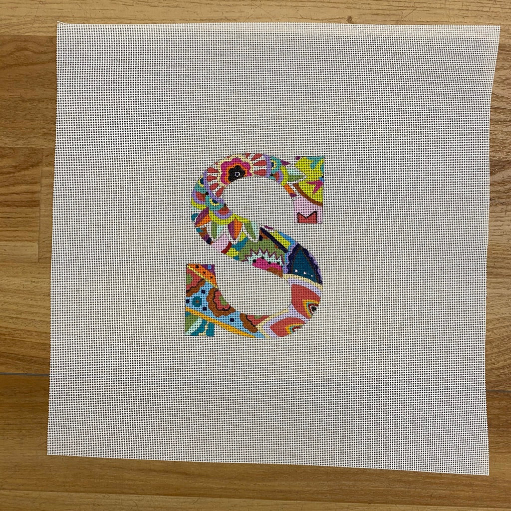 6" Colors of Praise Letters Canvas - KC Needlepoint