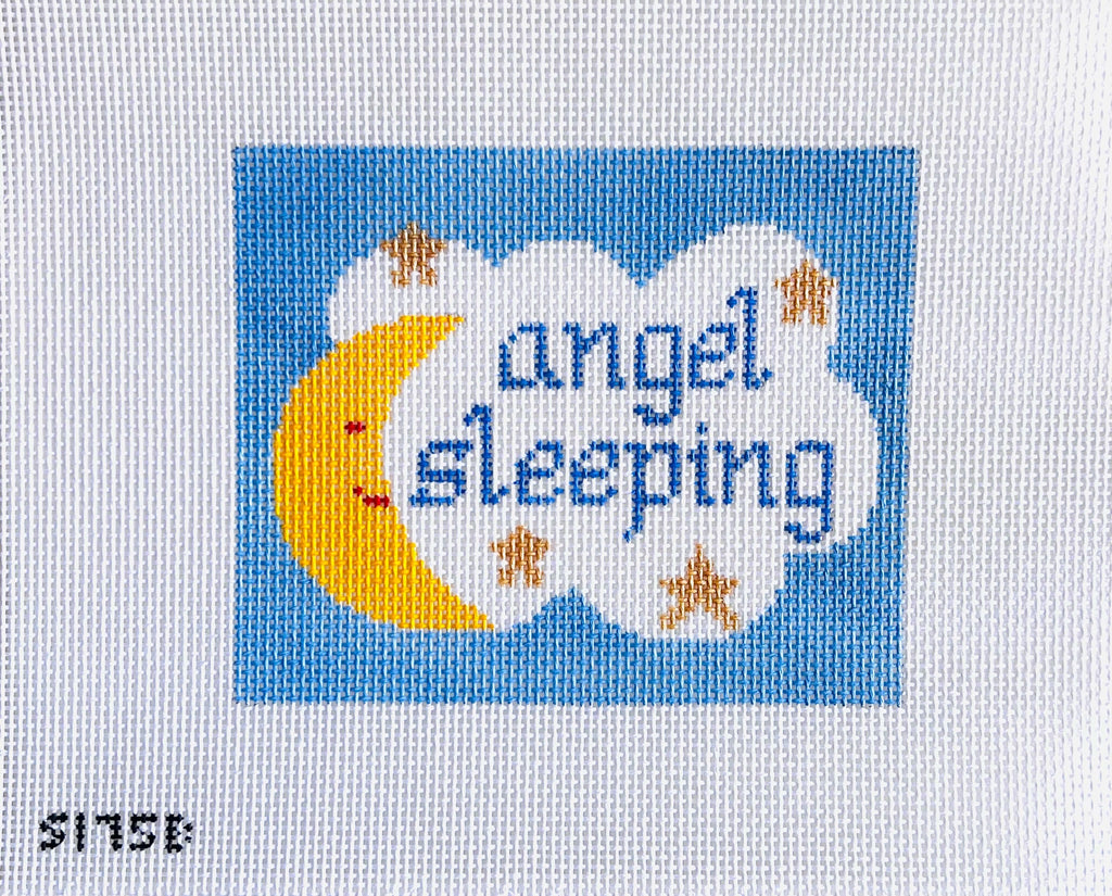 Angel Sleeping Blue Canvas - KC Needlepoint