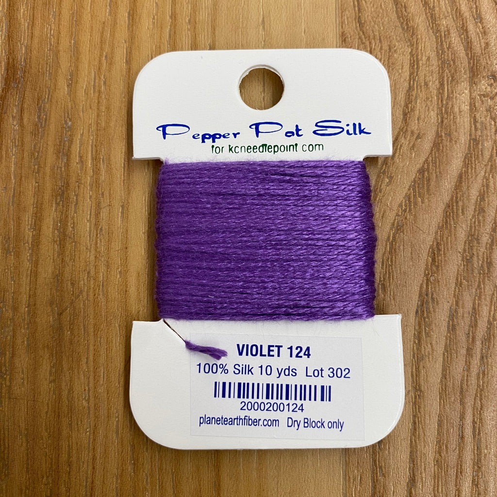 Pepper Pot Silk Card 124 Violet - KC Needlepoint