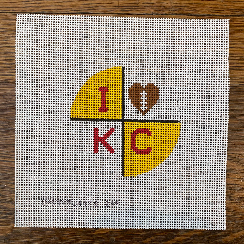 I Football KC Needlepoint Canvas - KC Needlepoint