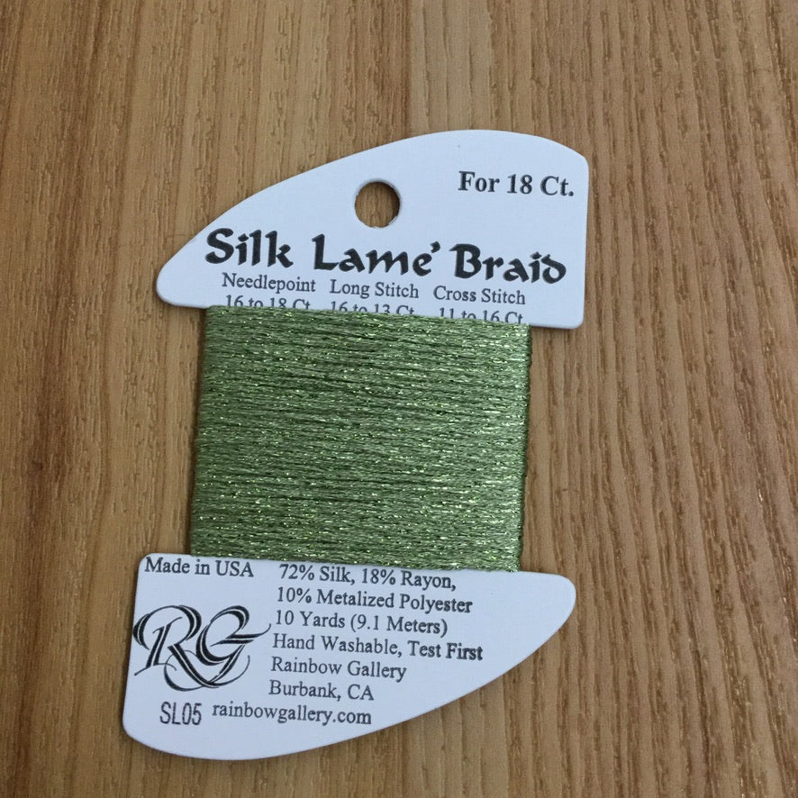 Silk Lamé Braid SL05 Avocado - KC Needlepoint