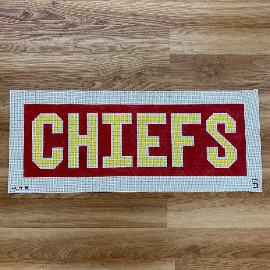 Chiefs Pillow Canvas - KC Needlepoint