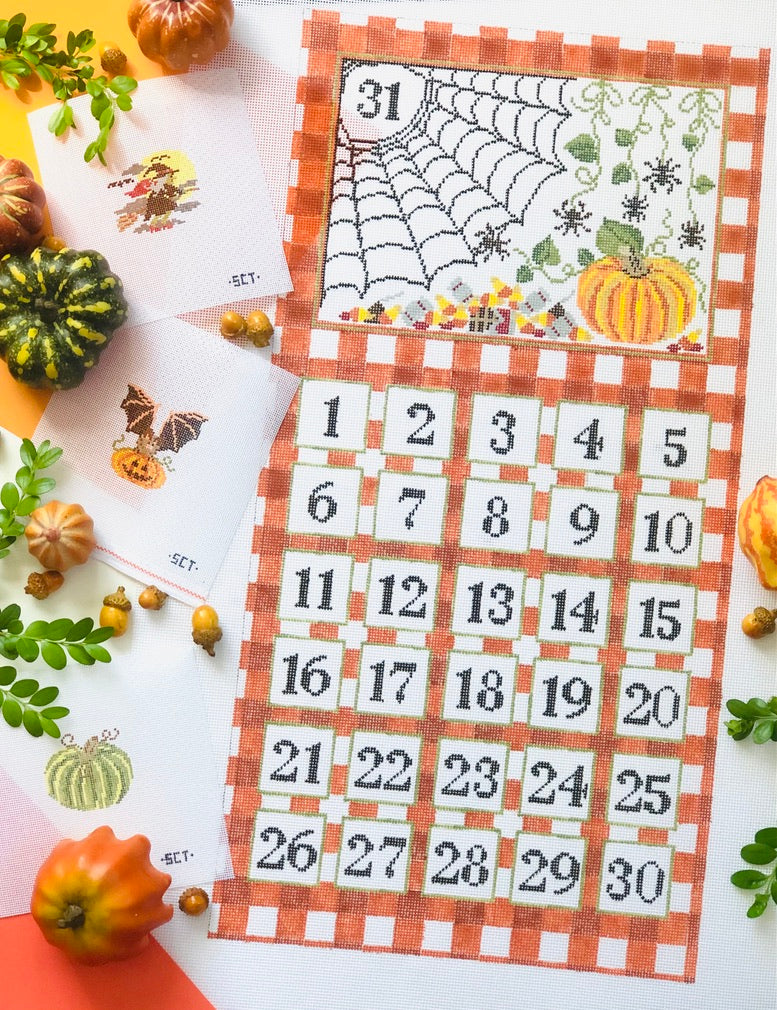 Halloween Calendar Needlepoint Canvas - KC Needlepoint