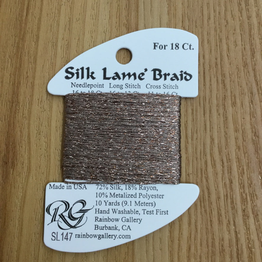 Silk Lamé Braid SL147 Taupe - KC Needlepoint