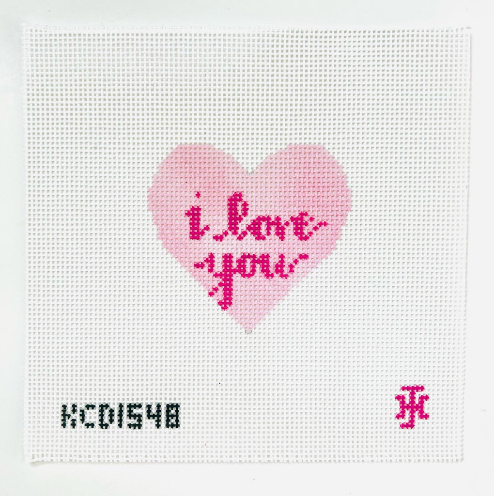 I Love You Heart Canvas - KC Needlepoint