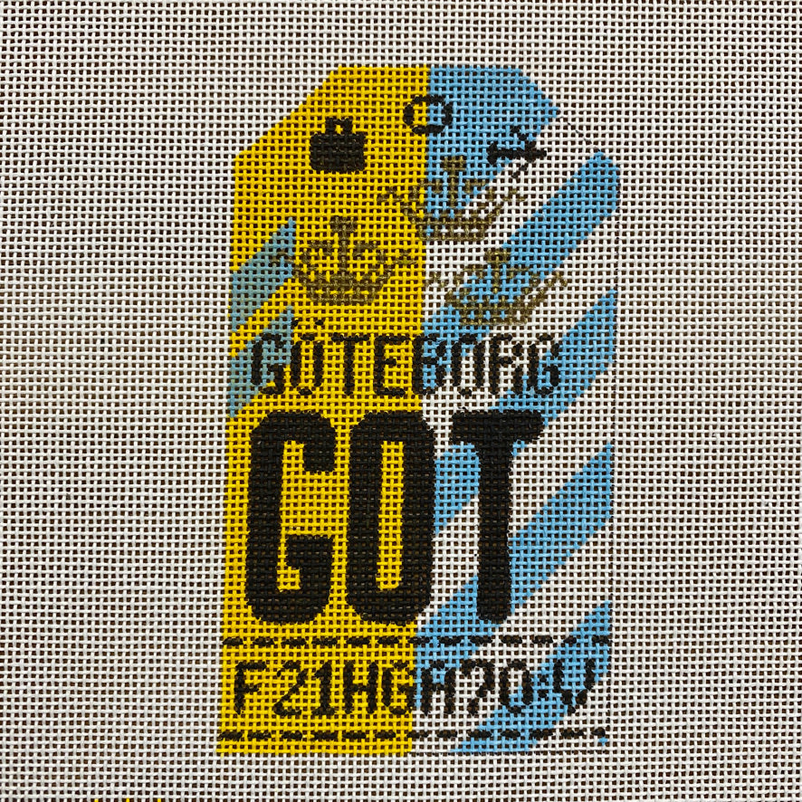 Goteborg Travel Tag Canvas - KC Needlepoint