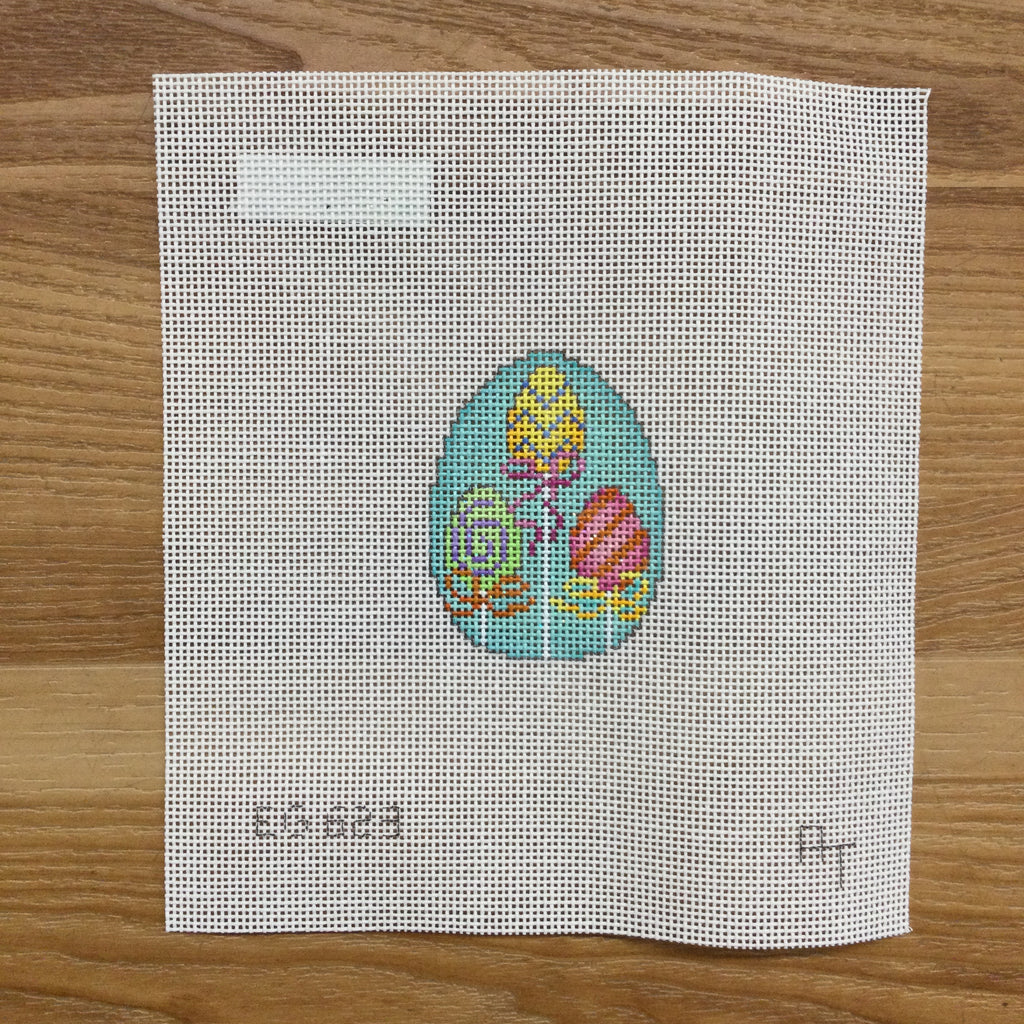 Three Eggs on Sticks Mini Egg Canvas - KC Needlepoint