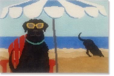 Dig in the Beach Canvas - KC Needlepoint