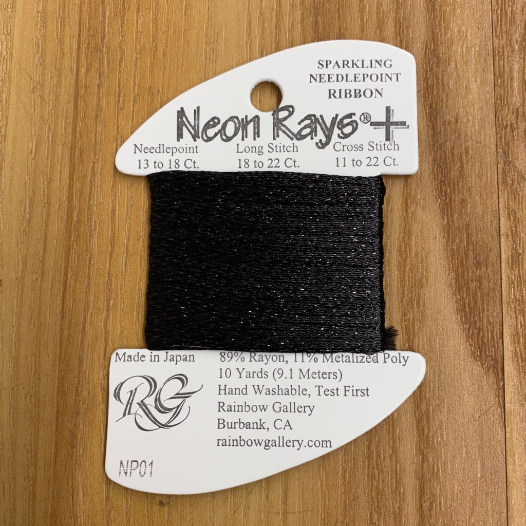 Neon Rays+ NP01 Black - KC Needlepoint