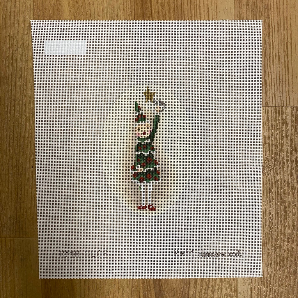 Christmas Tree Polar Girl Canvas - needlepoint