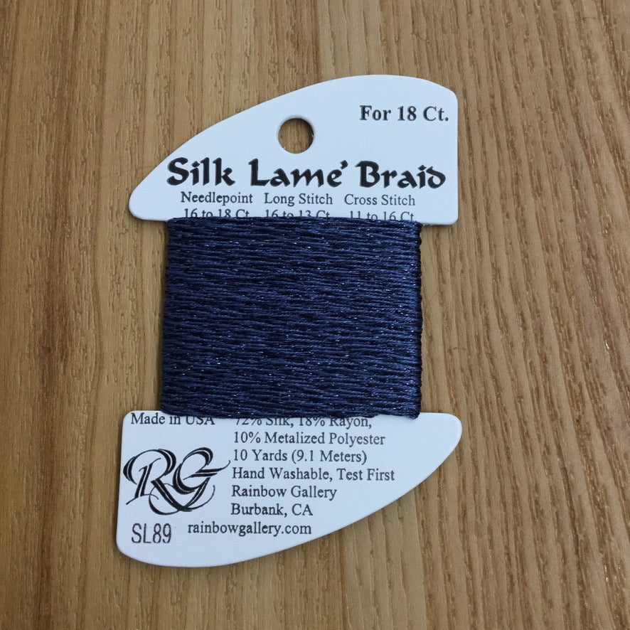 Silk Lamé Braid SL89 Blue Jeans - needlepoint
