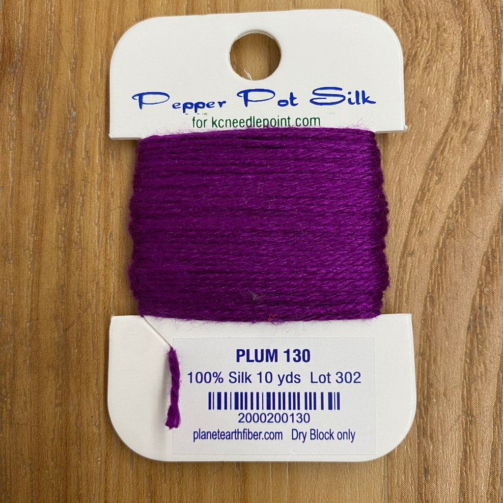 Pepper Pot Silk Card 130 Plum - KC Needlepoint