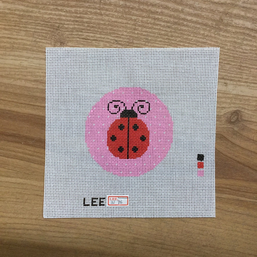 Ladybug 3" Round Canvas - KC Needlepoint
