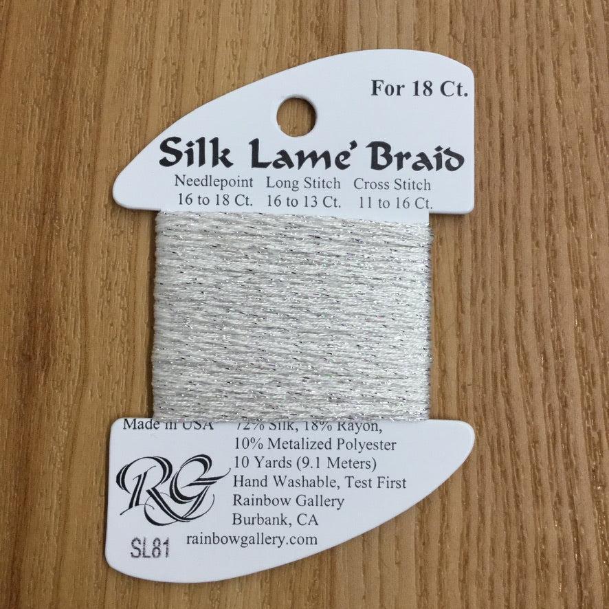 Silk Lamé Braid SL81 Platinum - KC Needlepoint