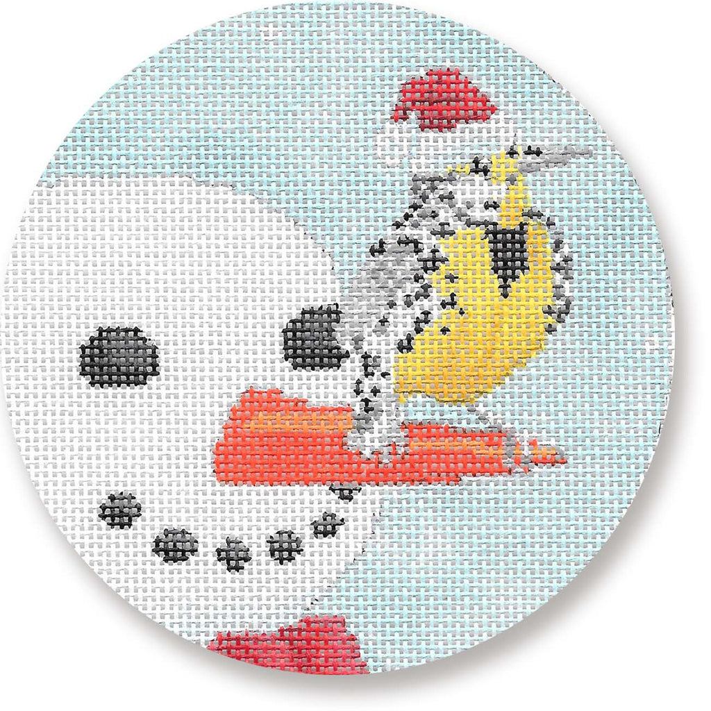 Snowman with Bird Canvas - KC Needlepoint