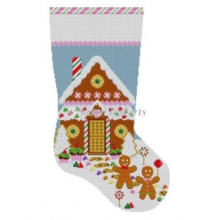 Gingerbread House Stocking Canvas - KC Needlepoint