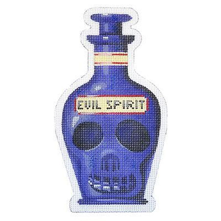 Evil Spirit Halloween Bottle Canvas - KC Needlepoint