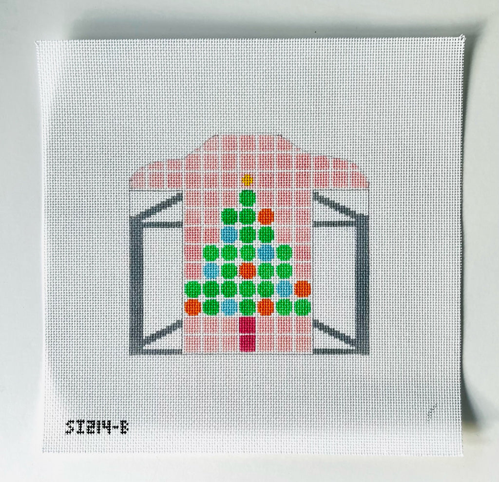Dots Christmas Tree Sled Canvas - KC Needlepoint