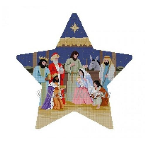 Nativity Star Tree Topper Canvas - KC Needlepoint