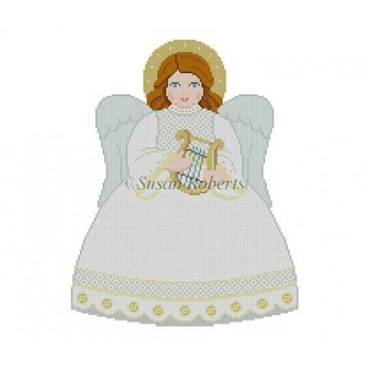 White Angel Tree Topper Canvas - KC Needlepoint