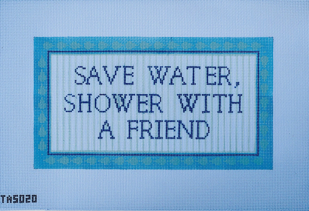 Save Water, Shower with a Friend Canvas - KC Needlepoint